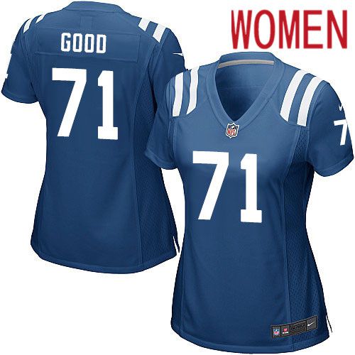 Women Indianapolis Colts 71 Denzelle Good Nike Royal Game Player NFL Jersey